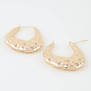 Hammered Moon Hoop Earrings