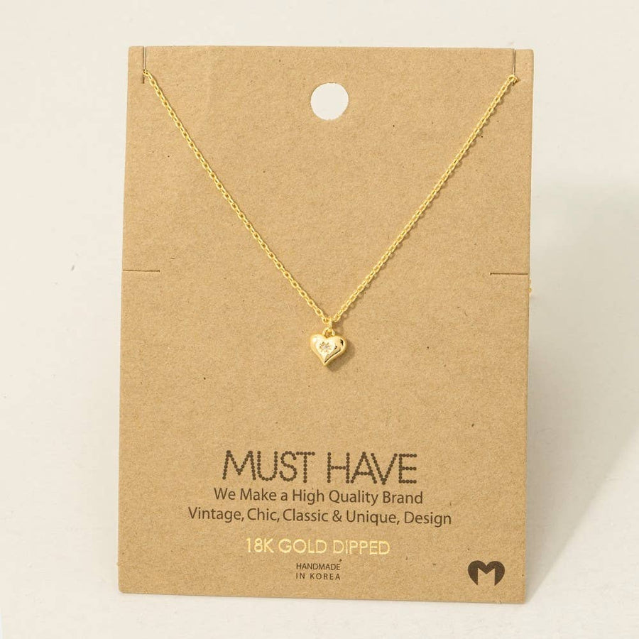 Gold Dipped Mini Heart Pendant Necklace