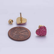 CZ Heart Stud Earrings
