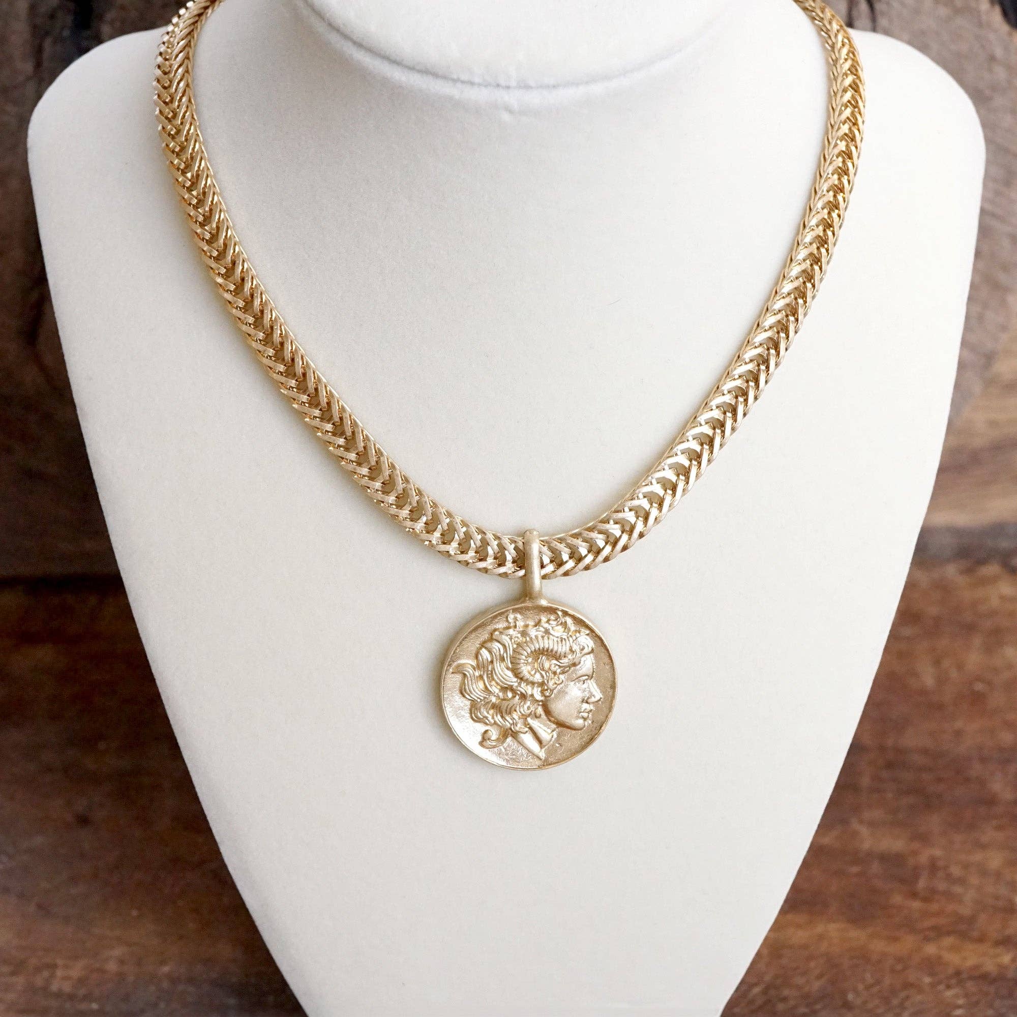 Coin Statement Chain Necklace