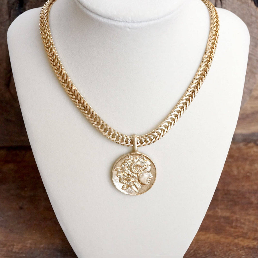Coin Statement Chain Necklace
