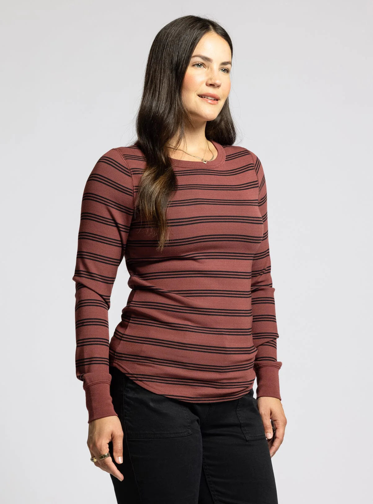 Stacy Top- Sable Black Stripe