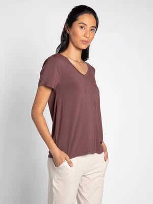 V-Neck Tee -Cherrywood