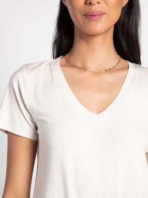 V-Neck Tee -Dove