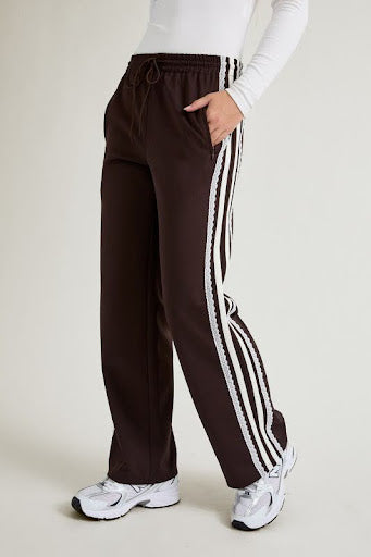 Side Stripe & Lace Track Pants