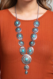 Western Concho Lariat Necklace