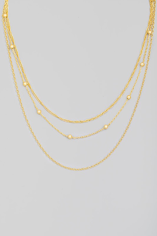 Triple Dainty Chain Necklace