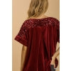 Sequin Velvet Top - Wine